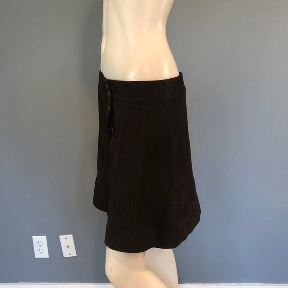 NWOT FRAME Dark  Brown Suede Leather Skirt SZ 29 - Picture 6 of 16